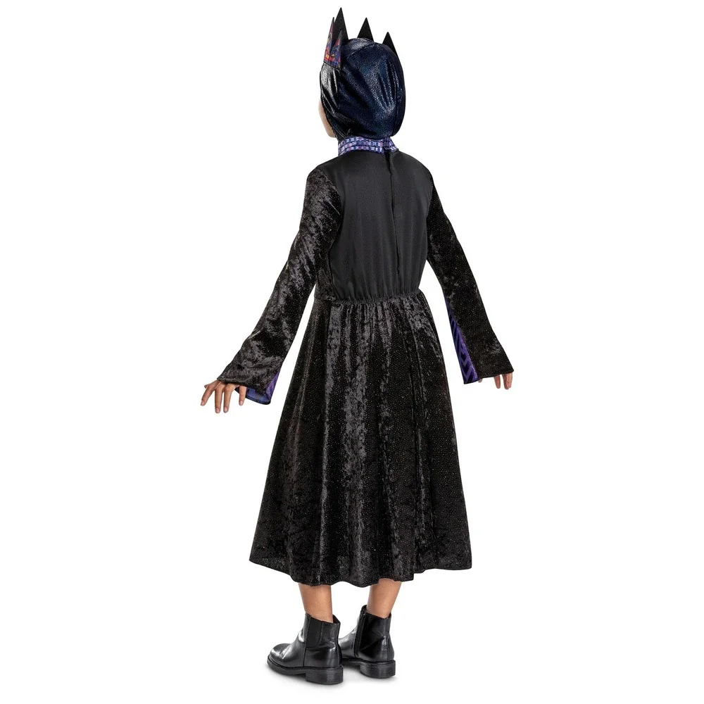 Disney Snow White Evil Queen Costume Girls Medium 7-8 Dress Hood Crown Set